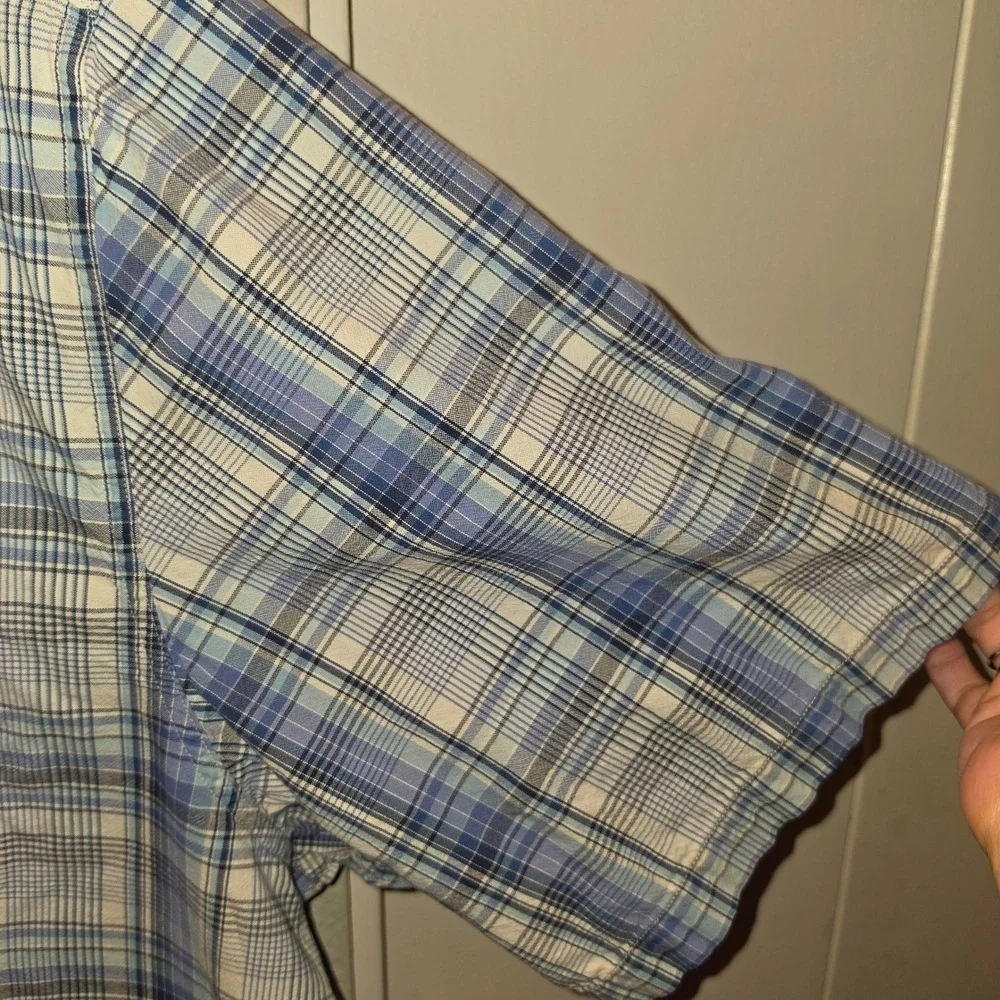 Vintage Polo Jeans Co Ralph Lauren 4XL Blue Plaid Short Sleeve Button Down Shirt